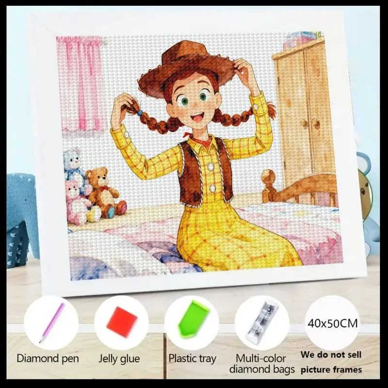

1PC Children's Stitch 5D Crystal Diamond Painting, DIY Full Drill Cute Cartoon Cowgirl Jessie Art Kit, Disney Pixar Toy Story In