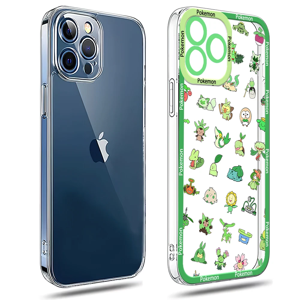 Cute P-Pokemon Phone Case for Samsung S24 S23 S22 S21 A55 A54 FE PLUS ULTRA Transparent Bezel Cover