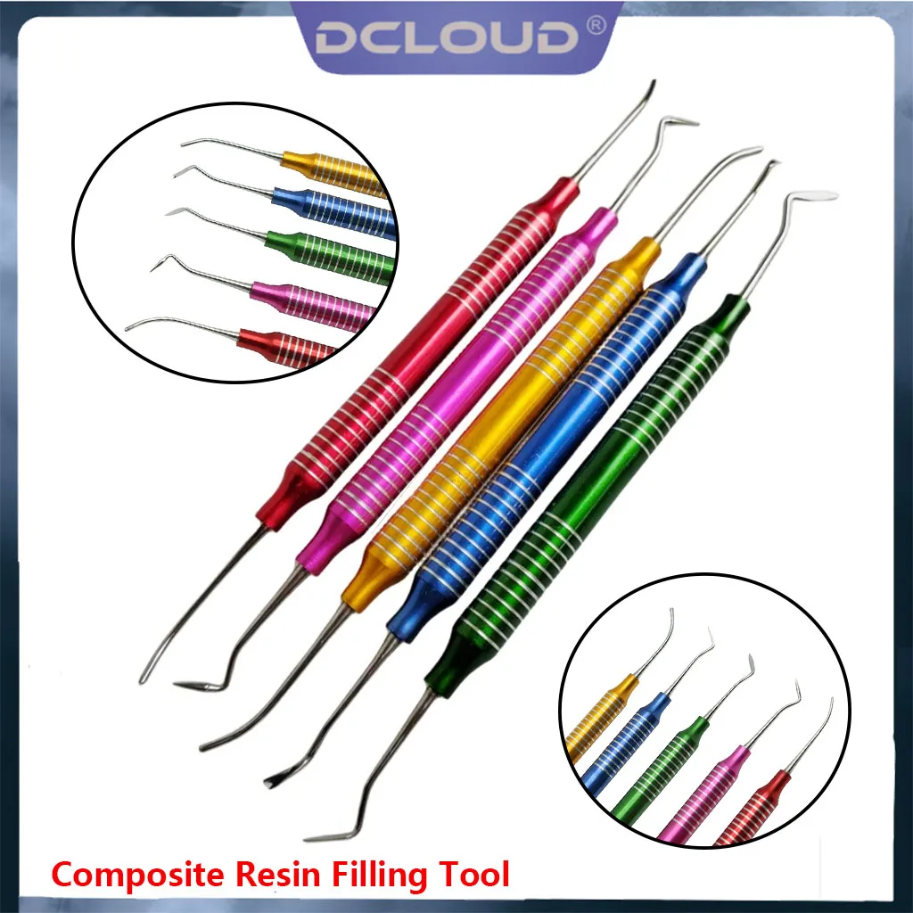 

5Pcs/Set Dental Composite Resin Filling Spatula Aesthetic Restoration Resin Filler Tools Dentist Autoclavable Restoration Tool