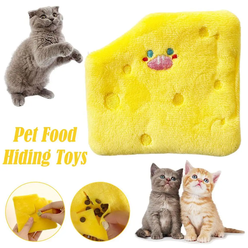 Ins 2024 Pet Cheese Food Toy Exercise Smell Squeaky Sound Dog Dogs Toy Plush Plush Toy Dog Cats Hide Chew Interactive Food R9O7