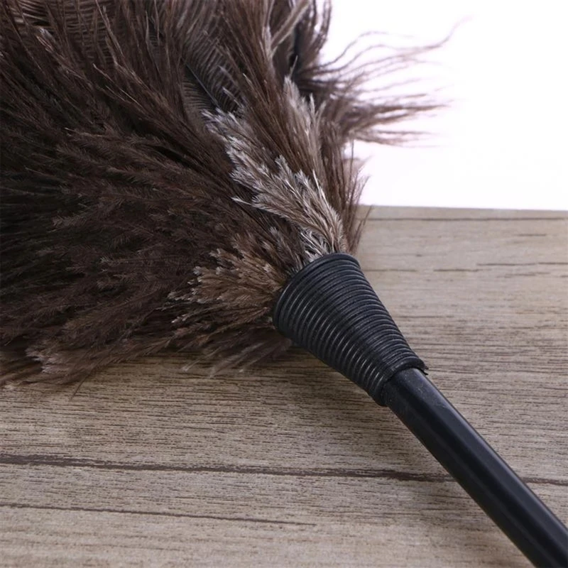 Brosse nettoyage en plumes d'autruche avec manche Long, dépoussiérage d'ordinateur pour maison, chambre à coucher, le