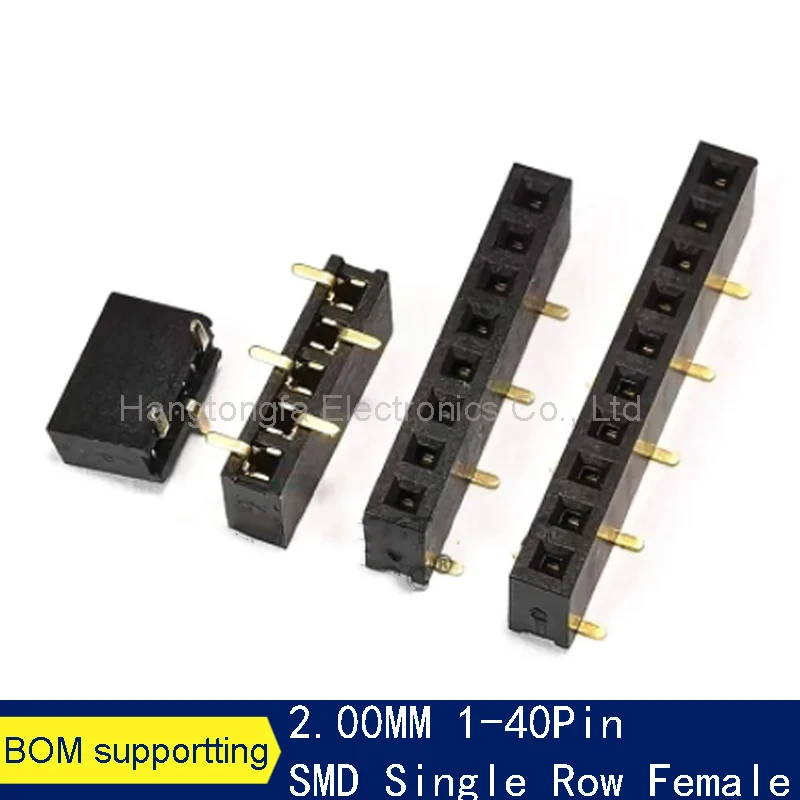 10pcs 2.0mm Pitch SMD PH4.3mm Single Row 1X3P/4P/5P/6P 8P 10P 40P Stackable PCB  SMT  Female Pin Header Socket Connector