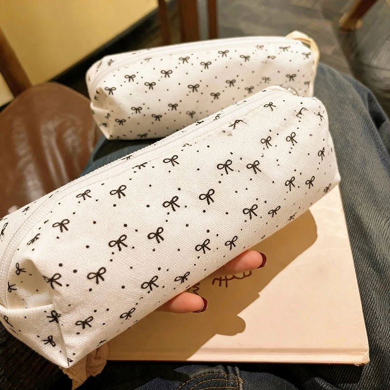 Large Capacity Pen Bag Pencil Pouch Bow Pattern Boxes Portable Stationery Organizer For Teen College Kids School Crafts Travel image 6
