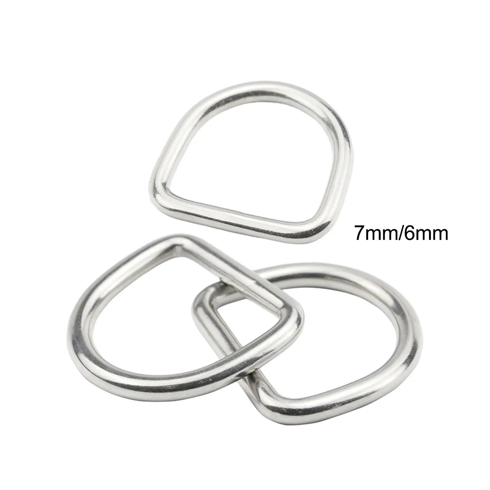 3Pcs Metal D Rings Buckles Stainless Steel Fastening Buckle Heavy Duty for Webbing Bags Ring Backpacks Luggage Straps Keychains