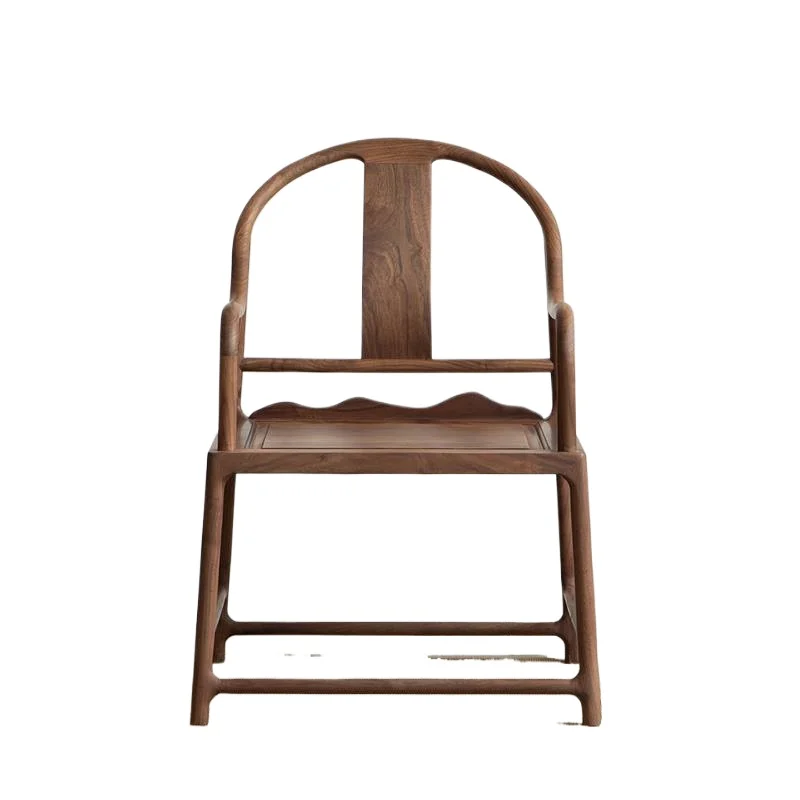 

New Chinese black walnut zen armchair old elm all solid wood armchair Taishi chair tea chair master chair leisure