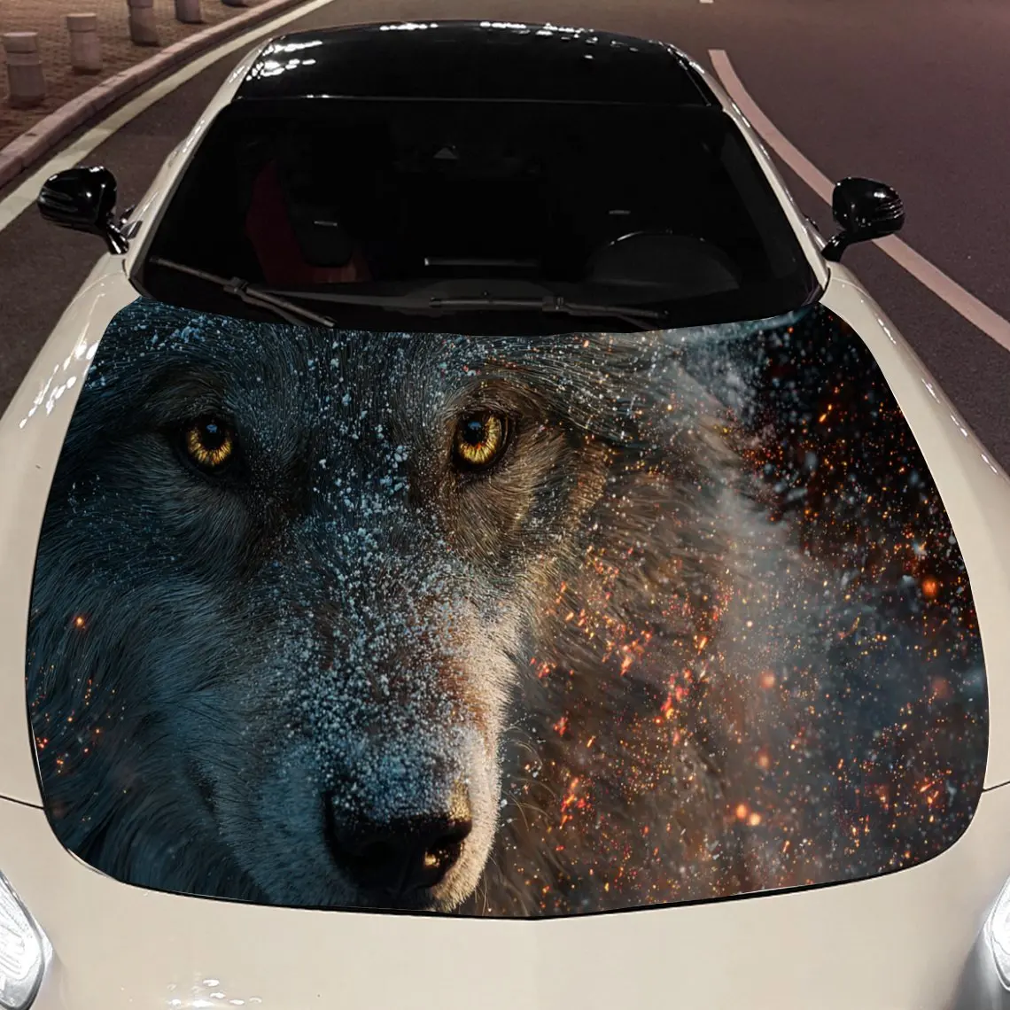 

Ferocious Wolf Car Hood Stickers - Self-Adhesive, Waterproof and Durable Vinyl Wrap, Decorate And Protect Your Car - The Gift Fo