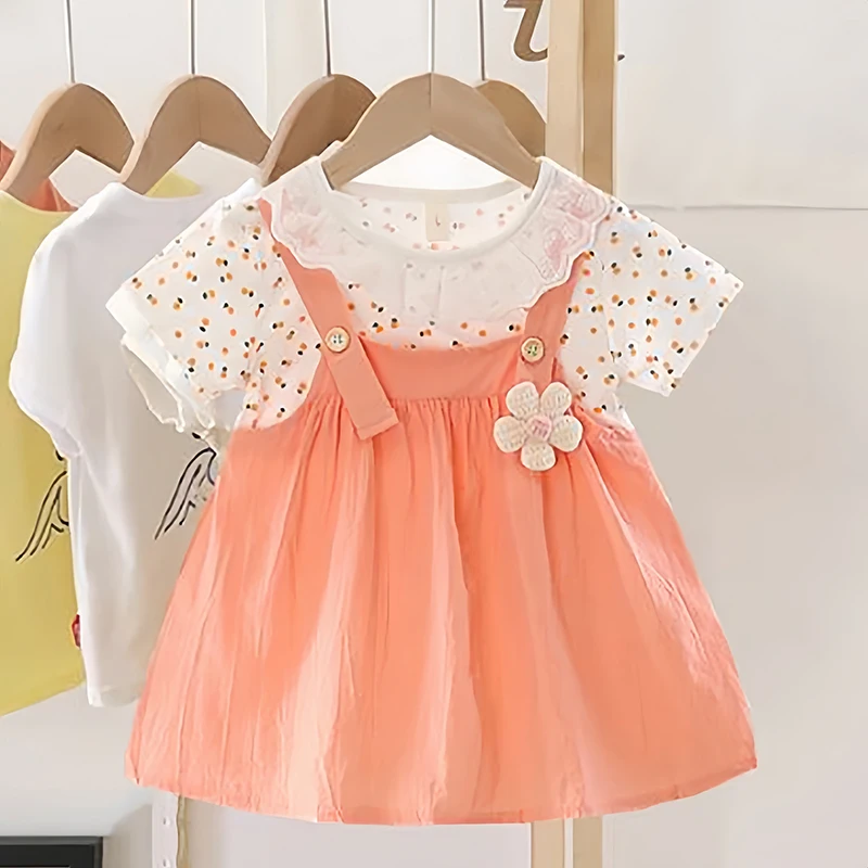 0-4Y elegante Baby Girl Dress Lace Doll Coller Lovely Party Toddler Costume Flower Princess Outfit Girl abbigliamento per bambini A1177