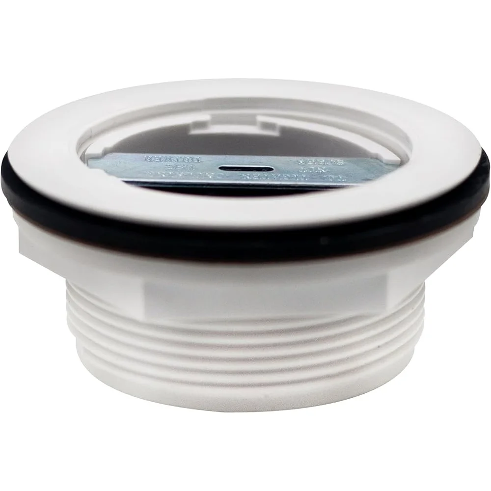 2 Inch No Caulk PVC Compression Shower Drain with Round Grid Cover Heavy Duty Plastic Body ABS PVC Pipes