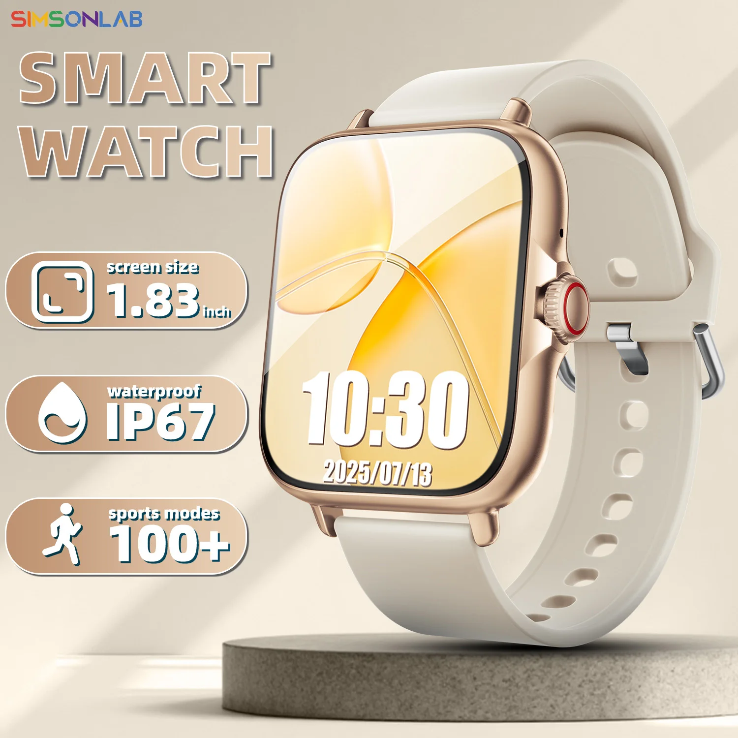Nuevo Reloj Inteligente 2026 con Llamadas Bluetooth, Pantalla de 1.83 Pulgadas, Monitoreo de Salud, Smartwatch para Hombres y Mujeres Compatible con Android e iOS, Regalo
