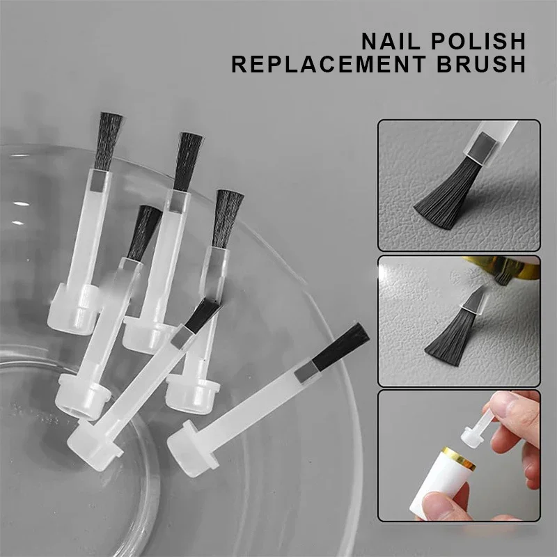 5/10 Stück Nagellack-Gel-Pinsel, abnehmbarer Ersatzbürstenkopf für Nagellack, Nagelkunst-Pinsel