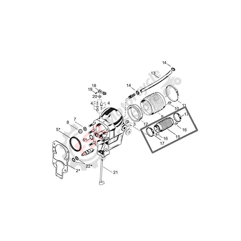 Jetski Bell Housing Exhaust Bellows 18654A1 for MerCruiser Stern Drive Models MC-I MR Alpha One and Gen II Vazer Bravo Blackhawk