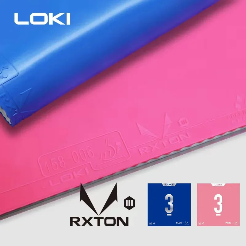 LOKI-Goma de tenis de mesa RXTON 1 y 3, goma de Ping Pong pegajosa con esponja elástica potente, azul y rosa, Original