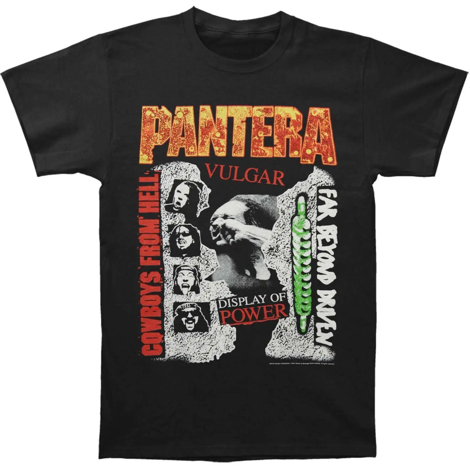 Men's Pantera 3 Albums Slim Fit T-shirt X-Large Black