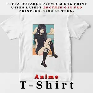 Anime Girl Shirt, Beach Scenery, Kawaii Otaku Gift Shirt
