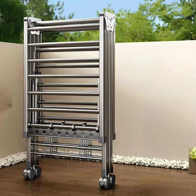 Indoor Wing Type Free-standing Clothes Drying Rack Bedroom Home Balcony Quilt Clothes Airer Frame Foldable Laundry Holder