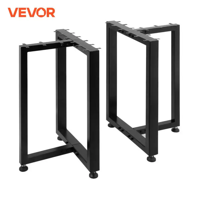 VEVOR 2PCS Metal Table Legs T-Shaped Heavy Duty Industry Desk Table Bench Legs Industrial DIY Coffee Table Adjustable Removable