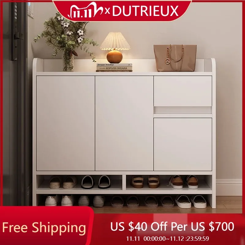 

Large Size White Shoes Rack Storage Women Family Design Shelves Hallway Shoes Rack Modern Integrated Gabinete Trendy Furniture
