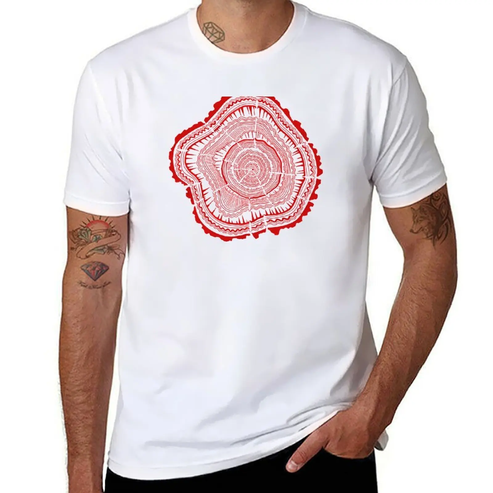 

Red Tree Rings T-Shirt t shirts for man cotton soft man t shirts high quality luxury brand T-Shirt