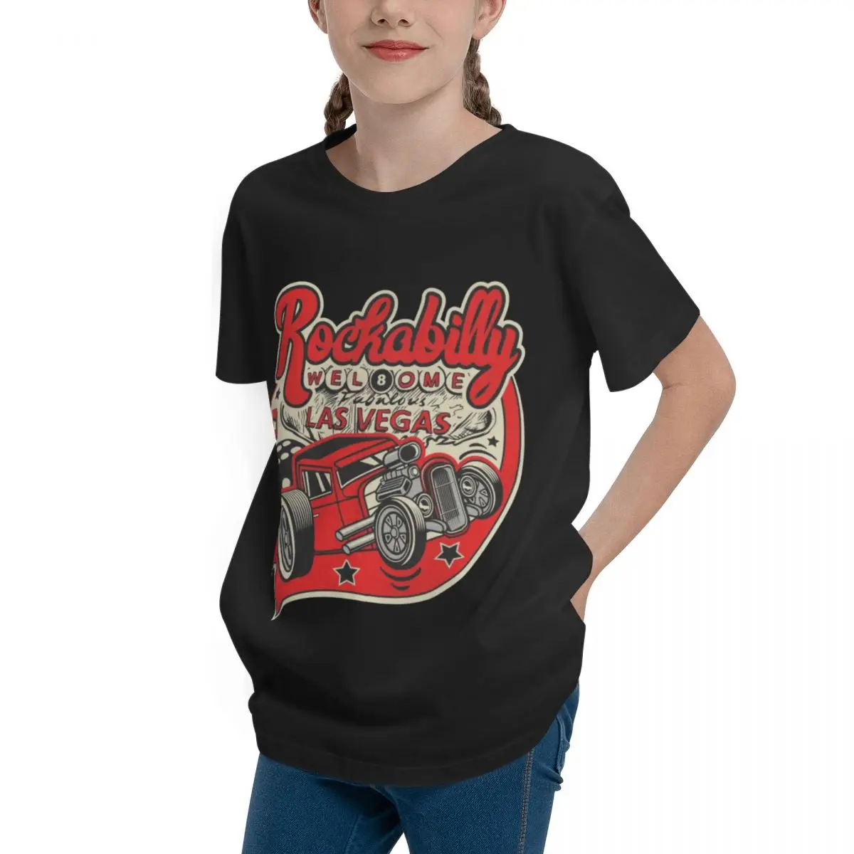 Rockabilly Hot Rod Sock Hop Rocker Vintage Rock Vintage Home Teeanger Basic Short Sleeve T-Shirt Retro T-shirts Cool