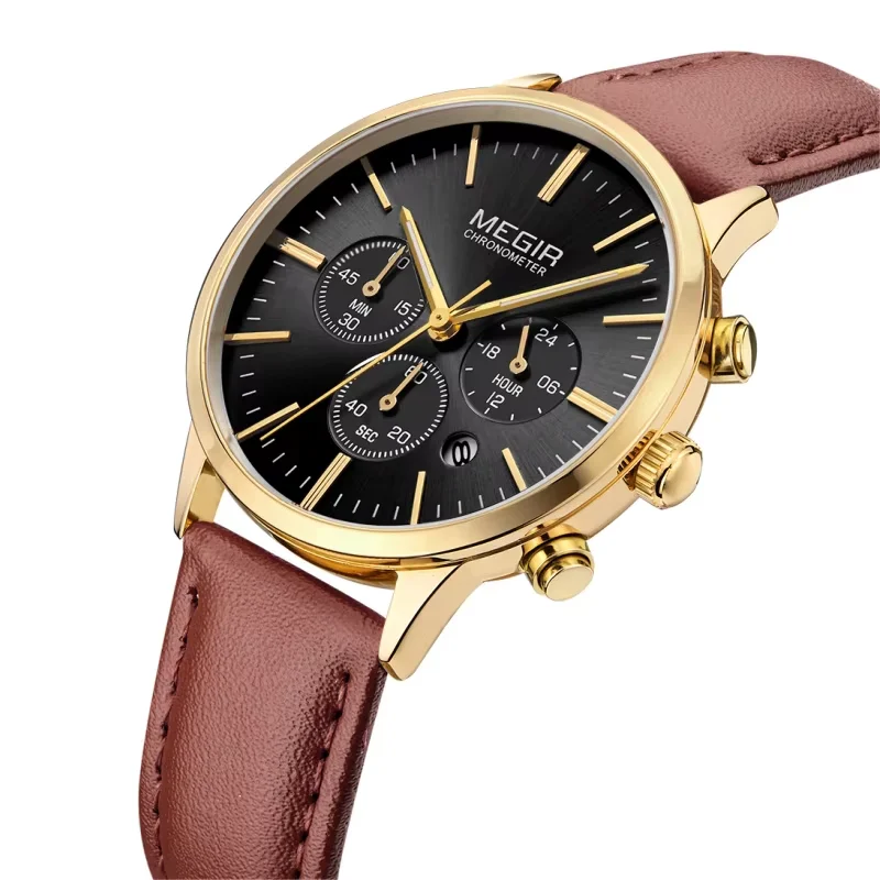 

MEGIR Top Brand Luxury Trendy Women Watch Ladies Wristwatch Leather Strap Business Female Dress Quartz Watches 2011L