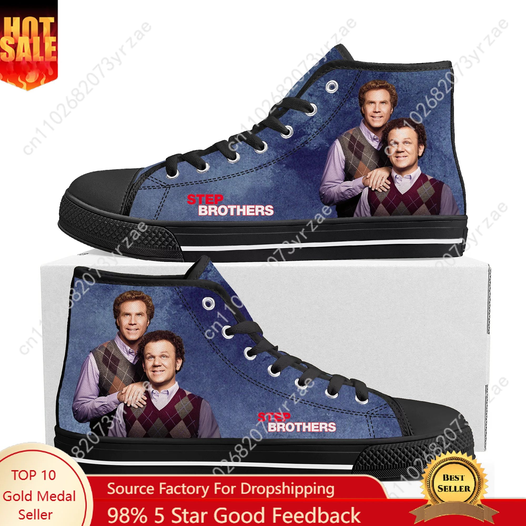 

Step Brothers High Top Sneakers Mens Womens Teenager High Quality Trend Fashion Canvas Sneaker Built Casual Couple Custom Shoe