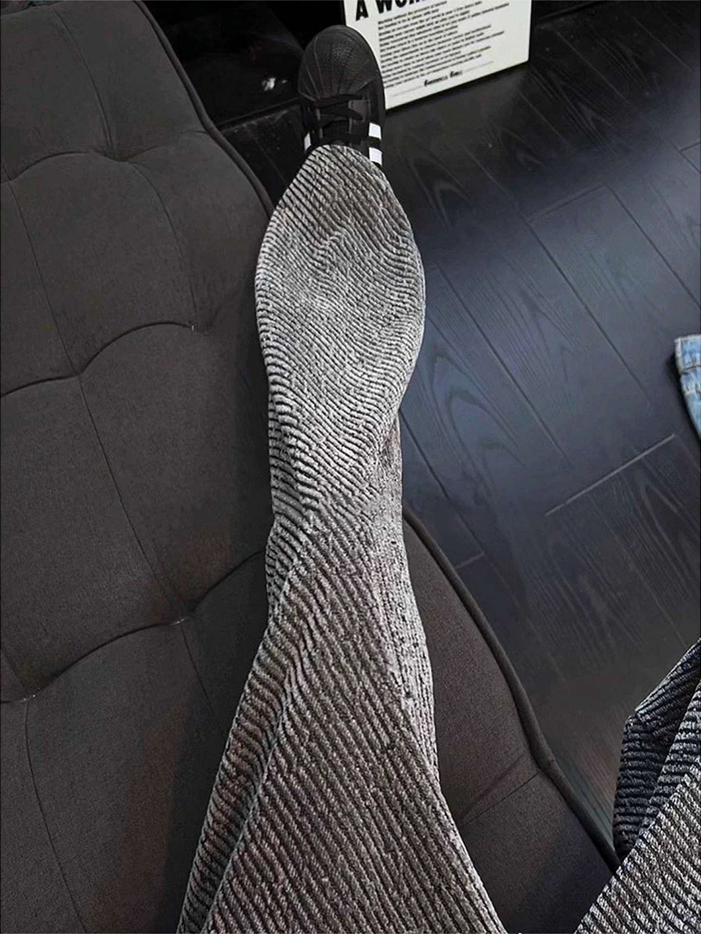 

Мужские спортивные штаны Thiened Fce, осенне-зимние повседневные брюки с широкими штанинами, удобные брюки прямого кроя с дизайном в полоску зебры