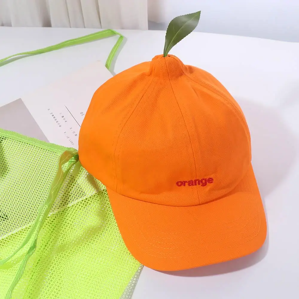 

Универсальная хлопковая оранжевая бейсболка с солнцезащитным кремом и вышитыми буквами, крутая модная креативная оранжевая кепка для девочек
