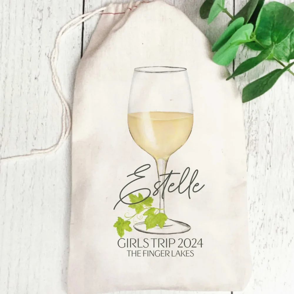 25Wine Gift Bags with Names-Wine Hangover Recovery Kits-Winery Birthday Party Favor Bags-Napa Bachelorette-Wine Girls Trip Bags