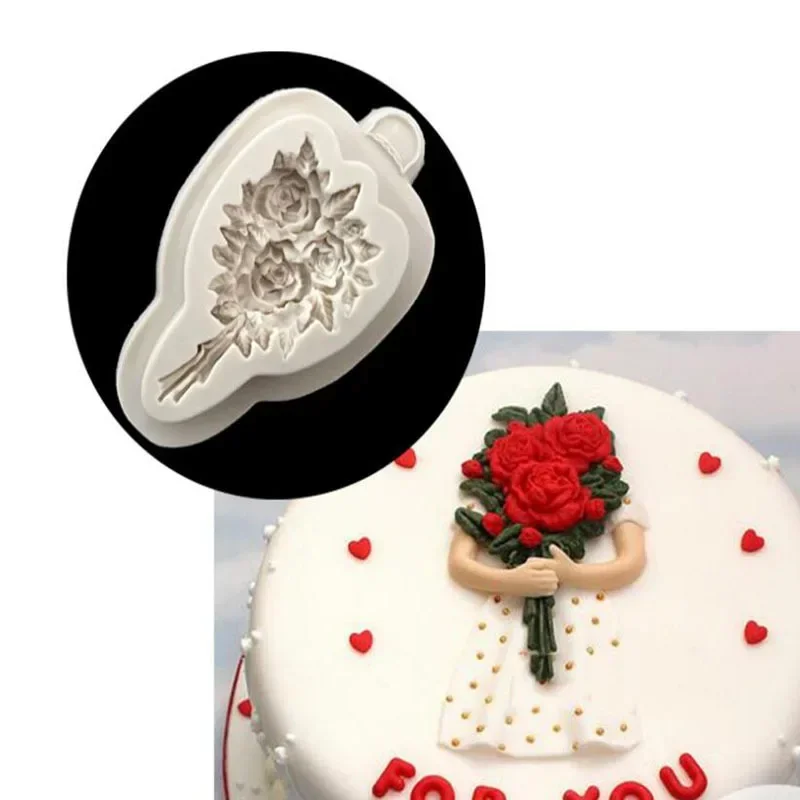 1Pc Bouquet Shape Silicone Molds Gumdrop Clay Plaster Molds Chocolate Pudding Fondant Molds Baking Tools Cake Decoration