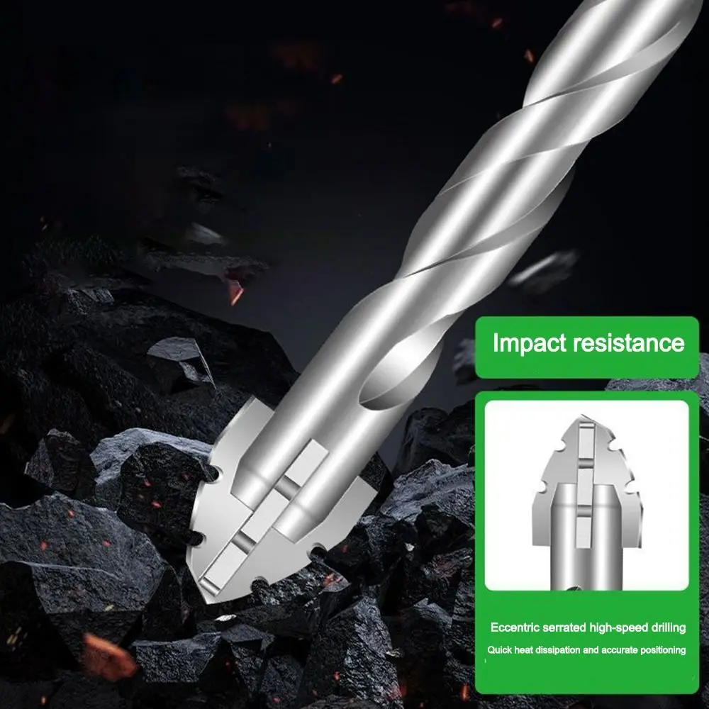 

Four-Edged Eccentric Drill Bit Serrated Skewed Head Concrete Drill Bit Set High Hardness Hexagonal Shank Drill Bit Set