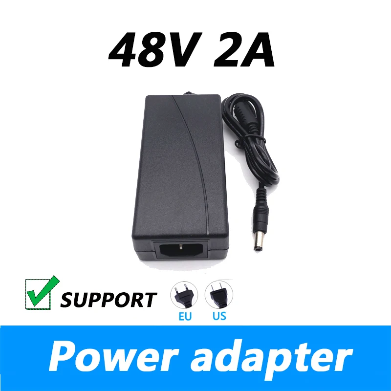 

AC 100V-240V Converter DC 48V 2A Power Supply Adapter 48W 2000mA Adaptor Volt For CCTV Security Surveillance POE Injector