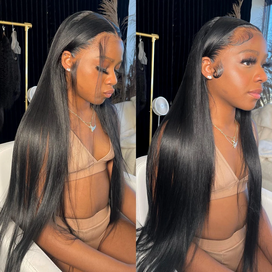 Bone Straight Lace Front Wig 13x4 13x6 Hd Transparent Brazilian 30 40 Inch Human Hair Wigs For Black Women 360 Lace Frontal Wig