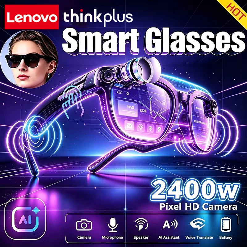 Lenovo ThinkPlus AI Smart Glasses Multifunctional Photography Video Recording Real-time Translation AI Recognition Smart Glasses