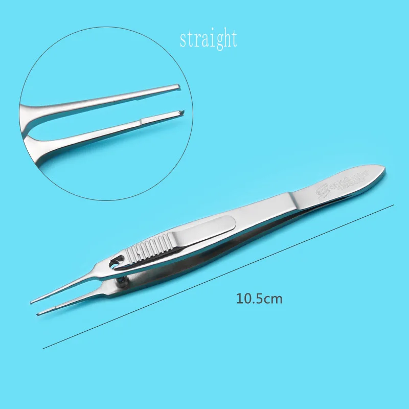 Ophthalmic lock type stainless steel titanium alloy eye tweezers left and right lock type squint tweezers muscle tweezers