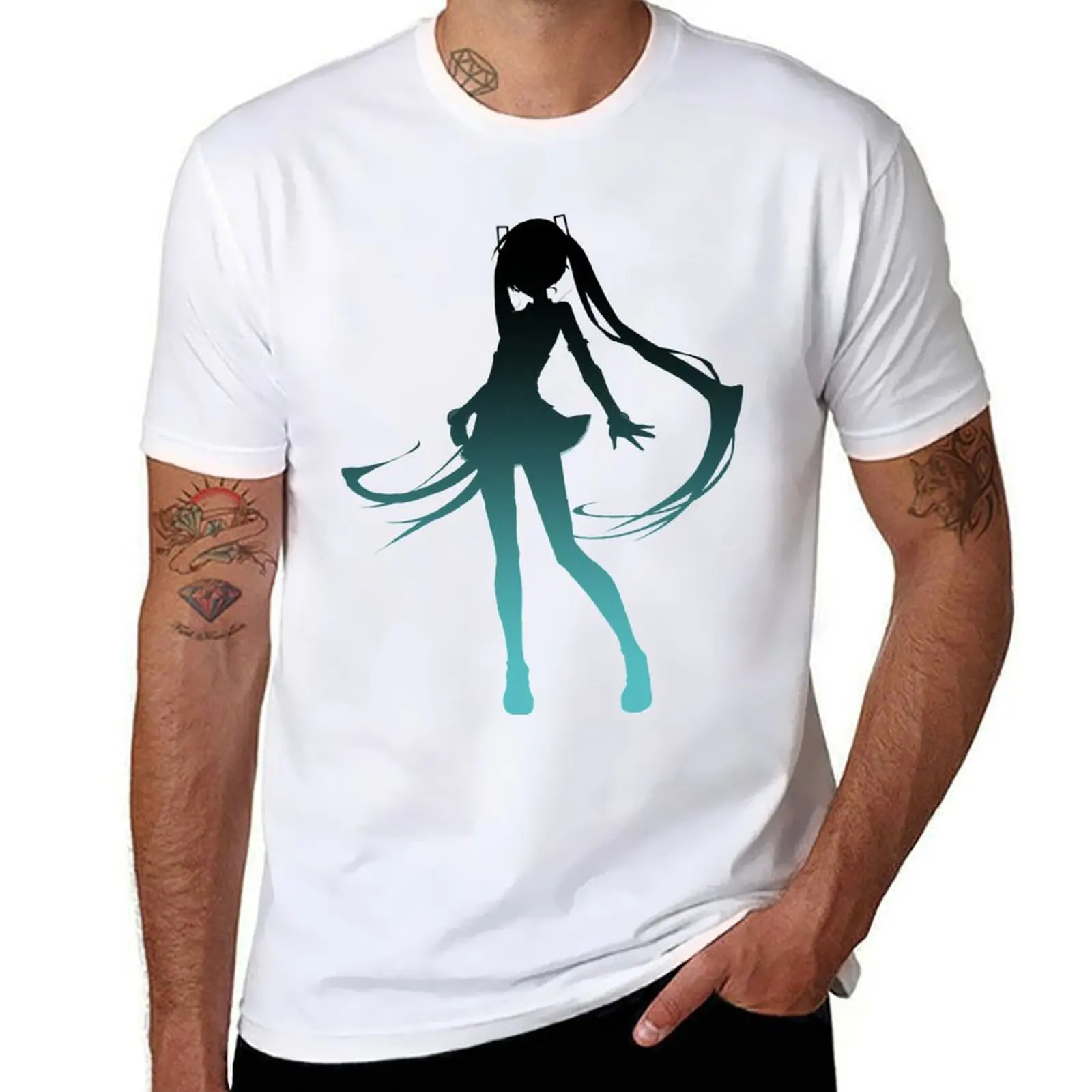 

Hatsune Miku V4 Shadow Art (V1) T-Shirt shirts graphic Anime t-shirt black t shirts for men