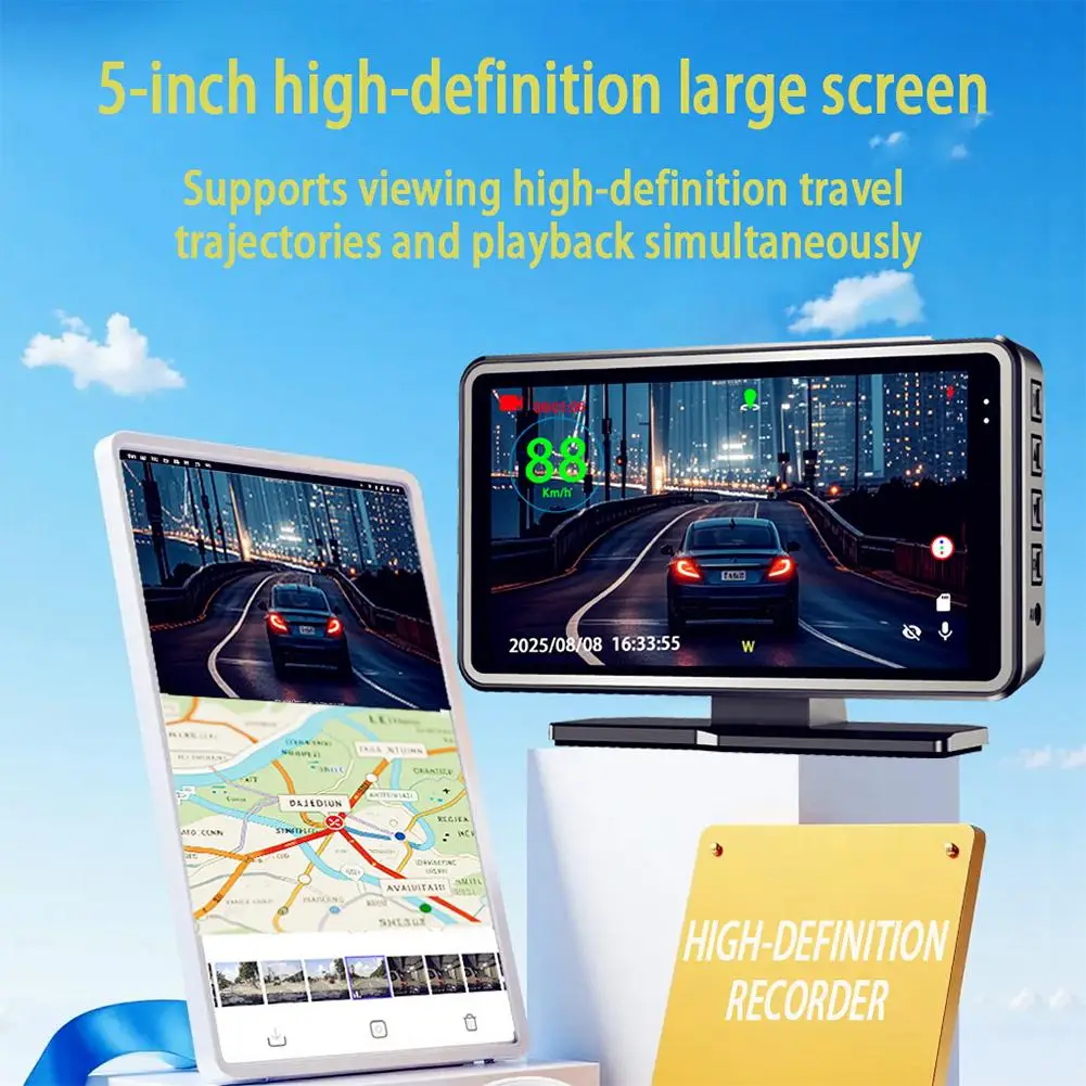 داش كام واي فاي نظام تحديد المواقع سيارة صغيرة DVR كاميرا مزدوجة عدسة فيديو محرك مسجل داشكام تسجيل الصندوق الأسود للرؤية الليلية