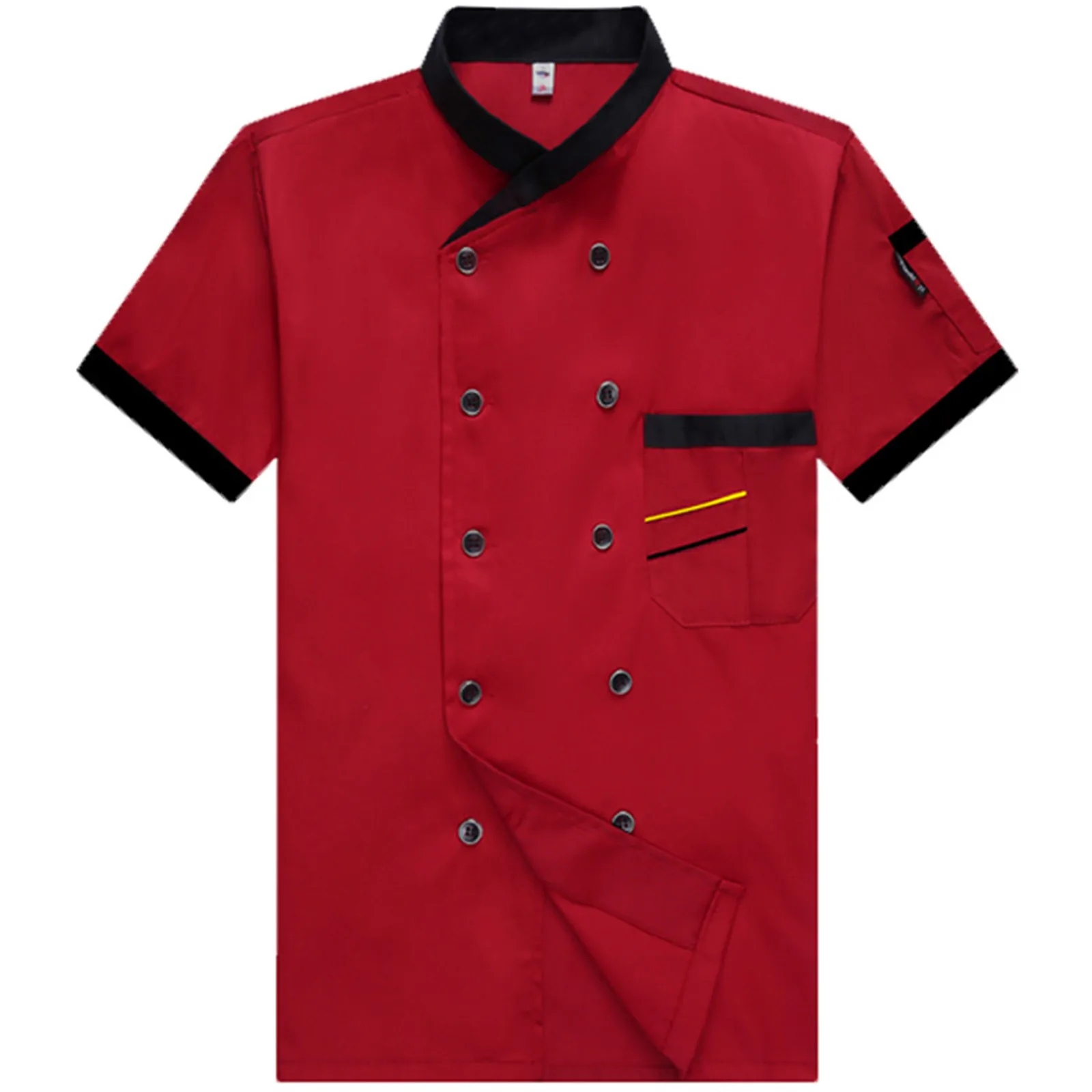 Unisex Chef Jacket Mens Short Sleeve Chef Jacket Restaurant Kitchen Soft Uniform Restaurant Hotel Cooking Clothes Catering Chef
