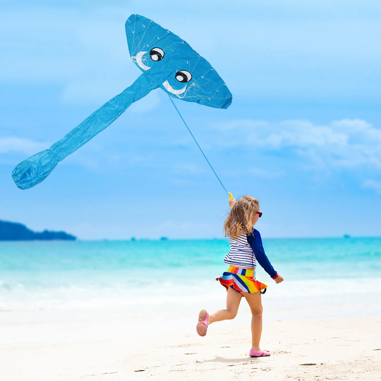 Practical Cartoon Elephant Kite Frameless Design Long Tail Flying Toy Gift