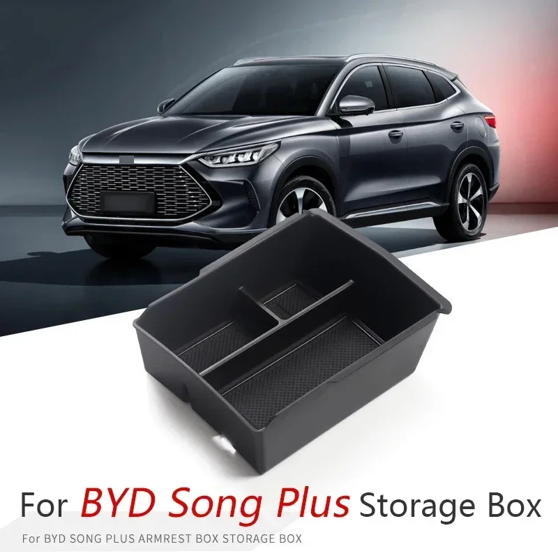 

For BYD Song Plus DM-i EV 2022-2023 Center Armrest Upper/Lower Storage Box Dustproof High Capacity Auto Interior Organizer Tray