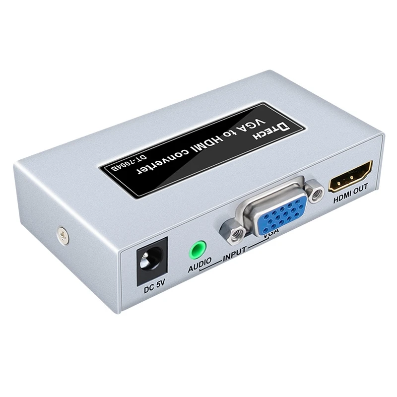 DTECH VGA Adapter 1080p HD Video Transmission Female VGA to HDMI Converter with 3.5mm Audio Port