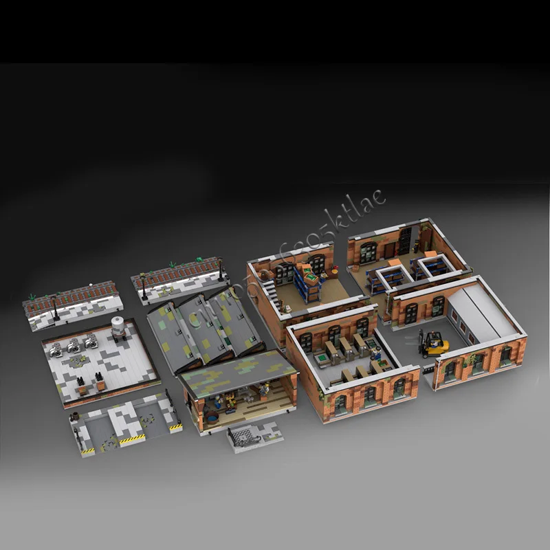 7151 PCS Construction Old Warehouse MOC Customize Modular Building Block Simple Brick Educational Model DIY Birthday Toy Gift