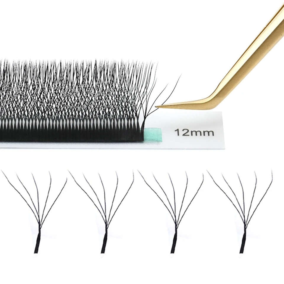 Extensión de pestañas 5D W, racimos 4D 5D W, suministros de pestañas 3D 8D abanicos de volumen ruso, visón sintético, curva C/D 6