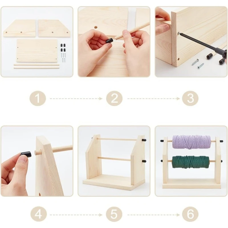 

Yarn Holder Yarn Ball Holder Double Revolving Yarn Holder Wood Yarn Holder Holder for Yarn (NoYarn)