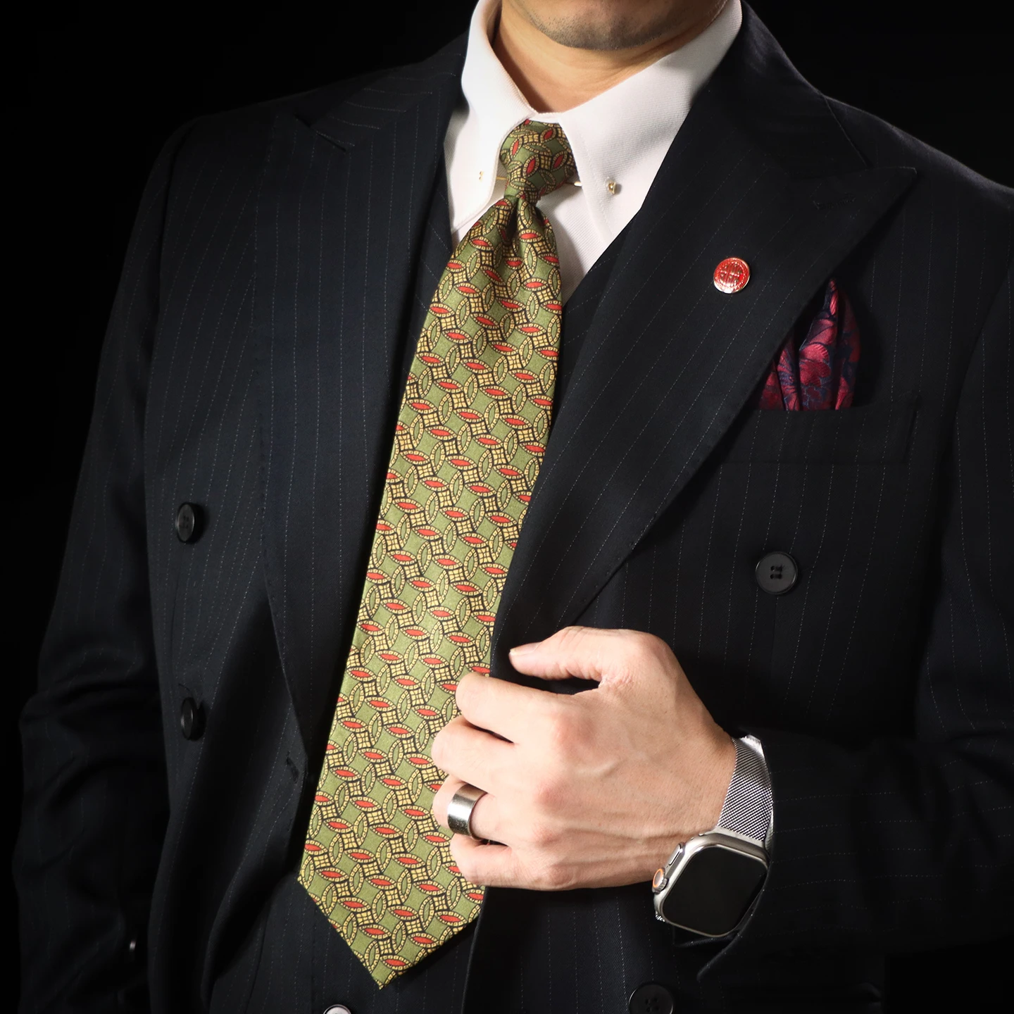 レトロシルク手作りワイドアローヘッドデザイン9cmシャツタイ-メンズ-ビジネススタイル-ウェディングギフトボックス包装