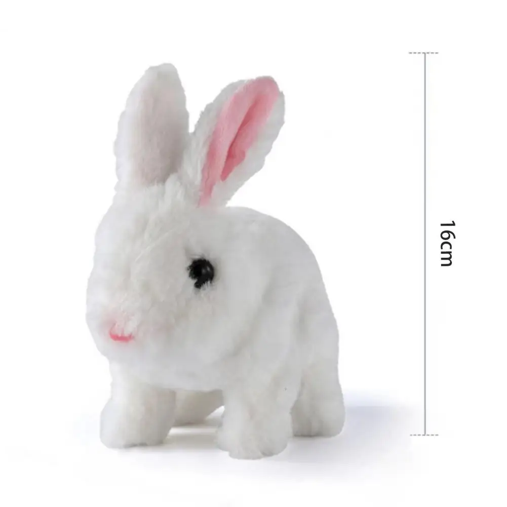 

Realistic Bunny Toy Electric Plush Rabbit Toy Walking Bunny Stuffed Doll with Sound Movable Ears Mouth Birthday Gift for Kids