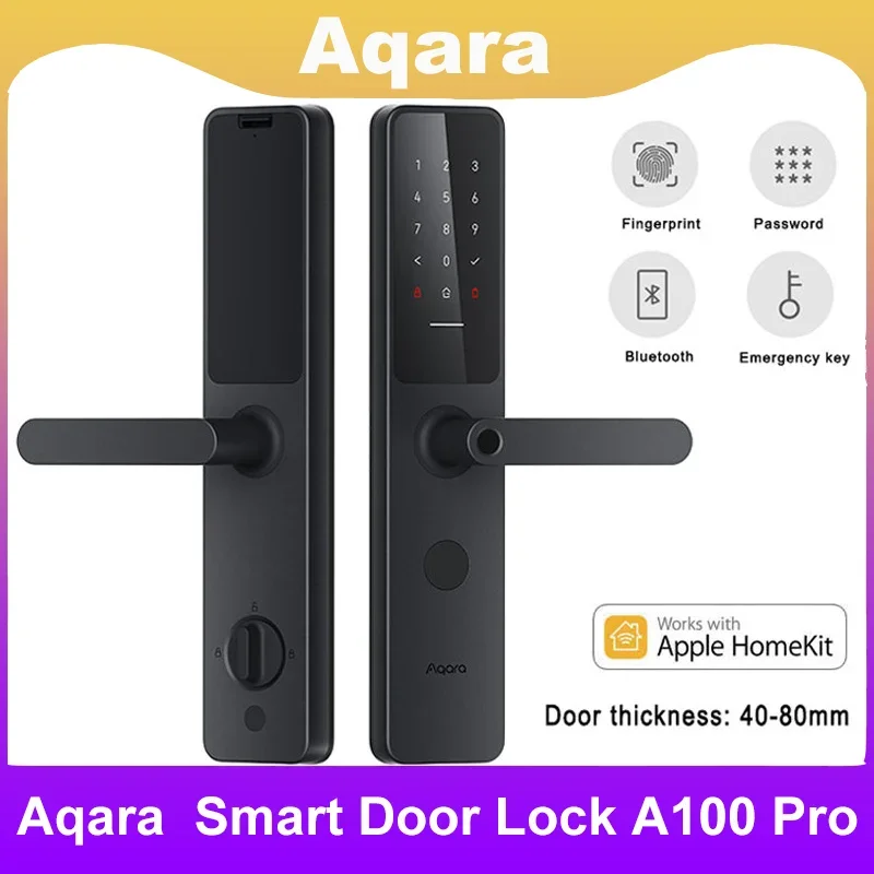 Aqara Zigbee A100 Pro Smart Door Lock Bluetooth 5.0 NFC Card Lock Bluetooth Smart Fingerprint Unlock Work with Apple Homekit DHL