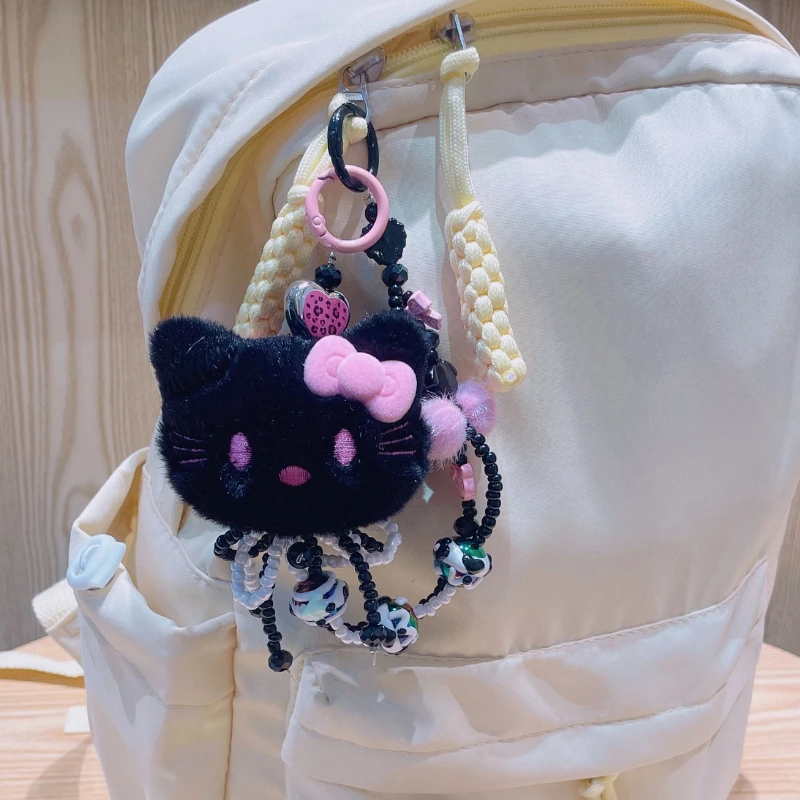 Leuke Kitty Pluche Sleutelhanger Cartoon Anime Kitten Pluche Pop Meisje Rugzak Hanger Kleurrijke Telefoon Ketting Decoratie Kerstcadeau