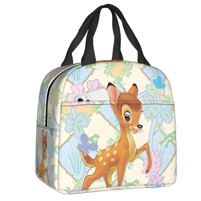 

Изолированные сумки для обеда Bambi на заказ для женщин, классический принт с животными, многоразовый холодильник, термобокс для еды, ланч-бокс для кемпинга на открытом воздухе