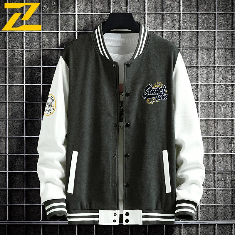 COMXZ Vintage Baseball Jacket Men 2025 Autumn New Casual Cycling Coat Fashion Streetwear Style Slim Fit Premium Outer Garment​