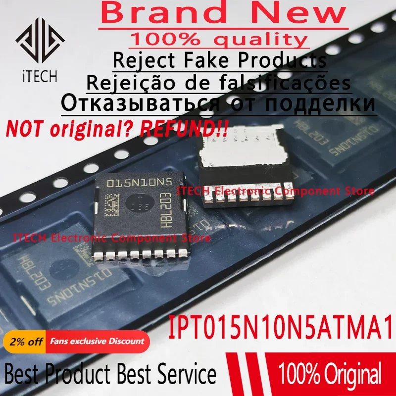

10pcs/lot Original IPT015N10N5 IPT015N10N5ATMA1 015N10N5 MOSFET N-CH 100V 300A 100% New and Genuine